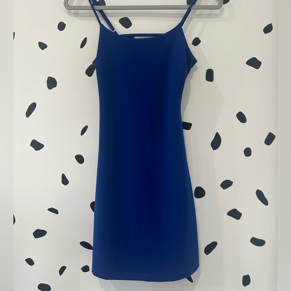 SMALL SOLEMIO LOS ANGELES BLUE CUT OUT DRESS